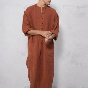Breezy Orange Long Sleeve Kaftan